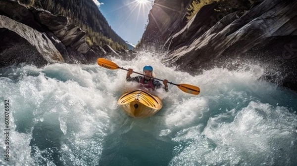 Obraz white water kayaking