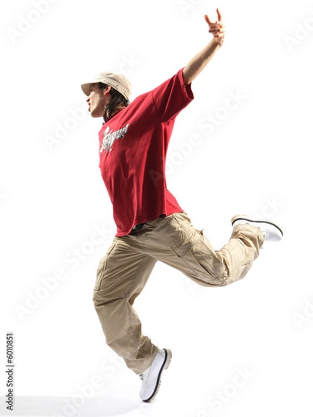Obraz hip-hop dancer posing on a white background
