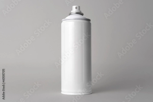Fototapeta White Paint Aerosol Spray Metal 3D Bottle Can, Graffiti, Deodorant, Illustration Isolated On White Background. Mock Up Template For Your Design. 3D illustration, 3D rendering.