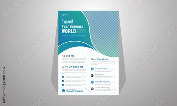 Fototapeta Business Flyer Design Template Corporate flyer template Modern Flyer Design Brochure cover design layout Colorful template