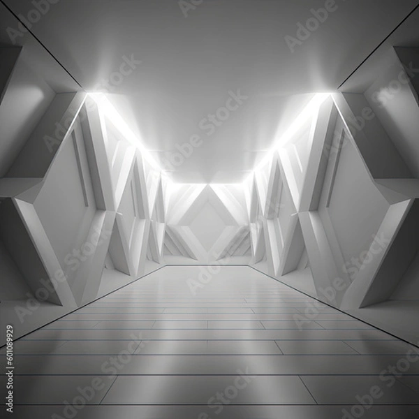 Obraz Empty white room with decorated walls 