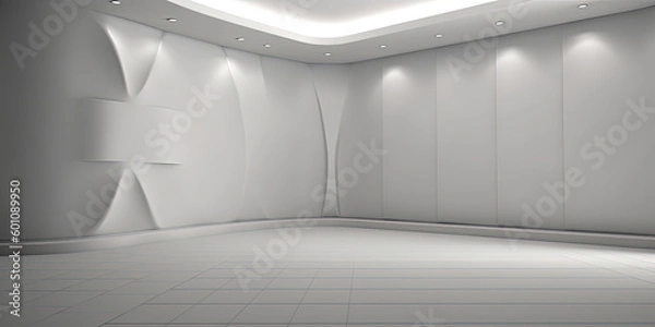 Obraz Empty white room with rounded walls 
