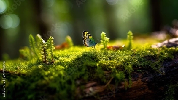 Fototapeta Small World Thriving in Heart of Lush Forest - Generative AI