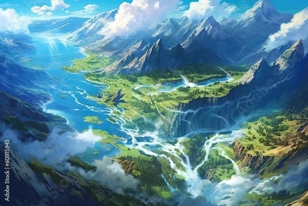 Fototapeta Captivating Vision Unfolding as Earth Reveals Splendor - Generative AI