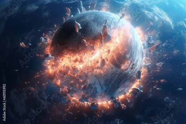 Fototapeta A Planet exploding - Generative AI