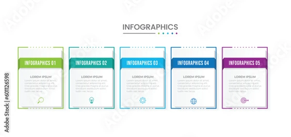 Obraz Presentation business infographic template with 5 options, steps