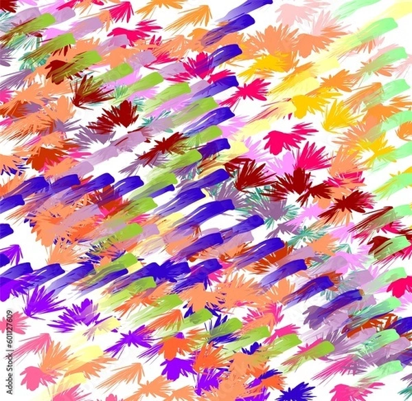 Fototapeta Multicolored paint, watercolor forms, swirls, lines, abstract background