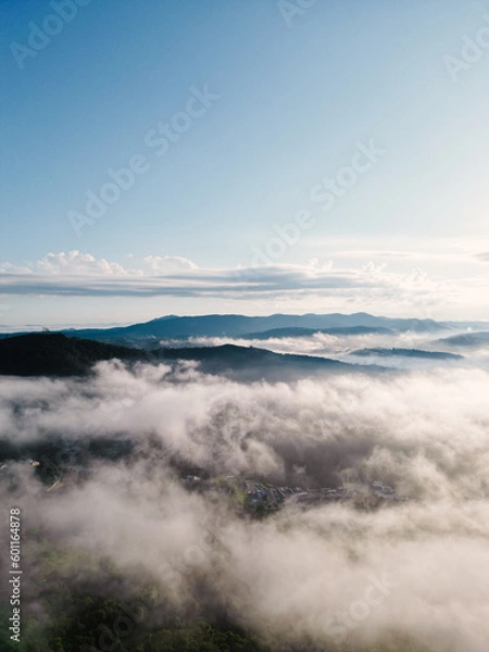 Fototapeta Stunning Landscapes of Pico do Olho d'Água in Mairiporã, São Paulo.  These stunning landscape photographs capture the majesty of the surrounding mountains, forests, and trees.