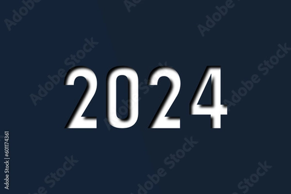 Fototapeta 2024 - happy new year - best wishes 2024 background