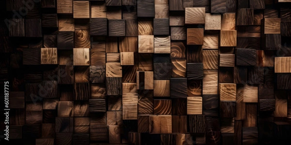 Obraz Old grunge dark textured wooden background , The surface of the old brown wood texture. Generative AI  