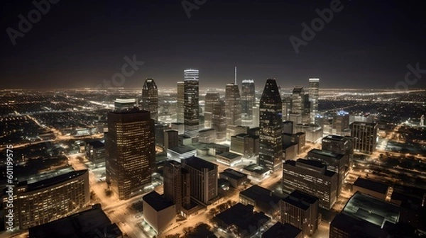 Obraz Night Skyline, Generated by AI