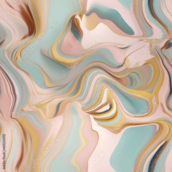 Obraz Liquid drops pattern background in vivid pastel tone color. Created with generative AI tools