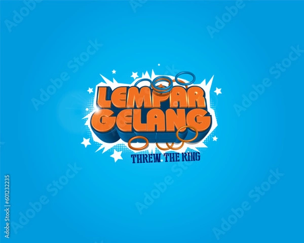 Obraz 3D hit and win games logo masthead in the circus