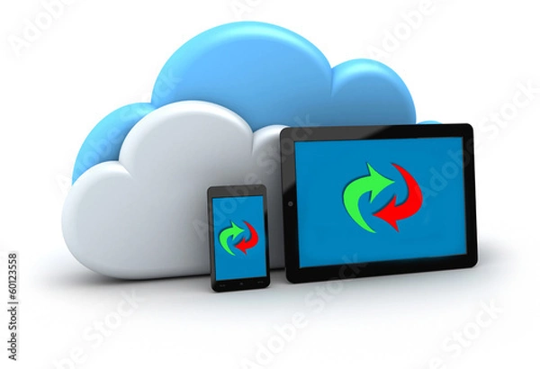 Obraz Blue cloud storage share