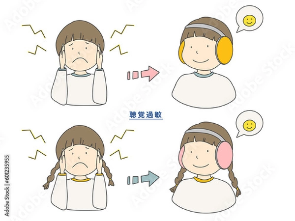 Obraz 聴覚過敏の子どものイラスト
