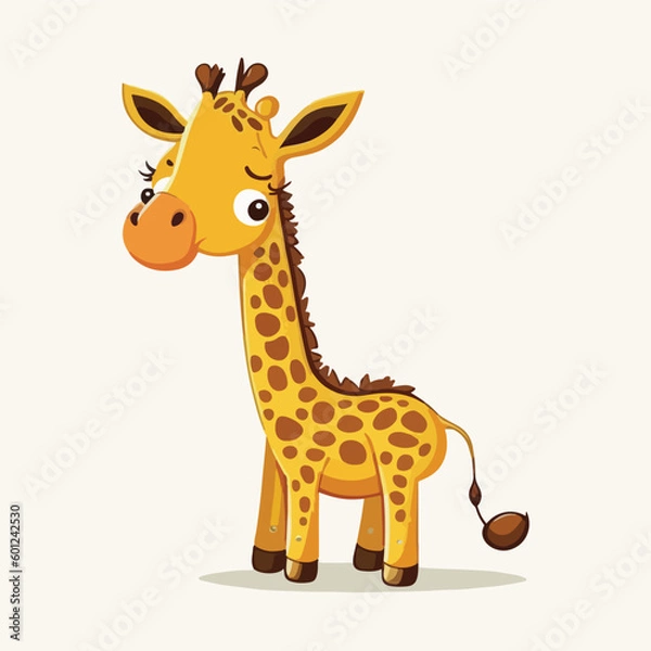 Obraz vector cute giraffe cartoon style