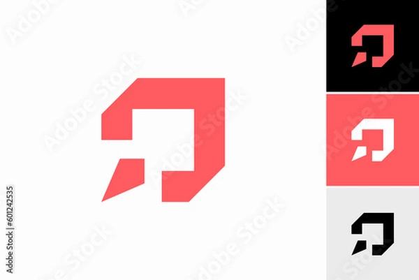 Obraz square rocket logo vector premium design