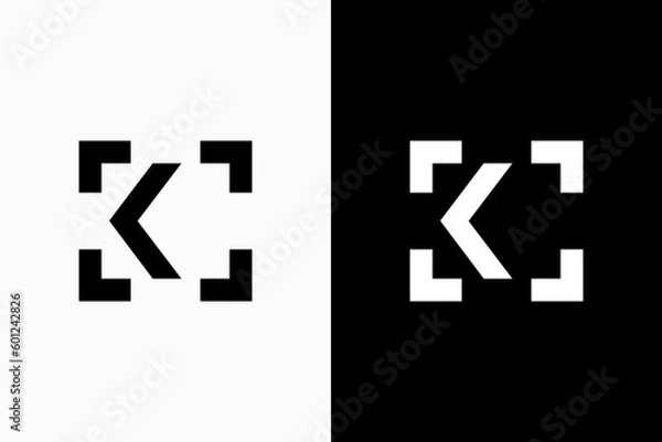 Fototapeta letter k with focus logo vector premium design