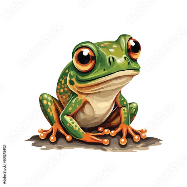 Obraz vector cute frog cartoon style