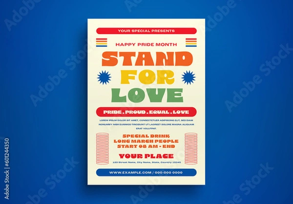 Fototapeta Colorful Pride Day Flyer Layout
