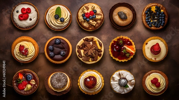 Fototapeta 色々な種類の沢山のケーキ　