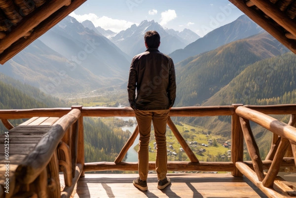 Obraz a man looking in the view at distance