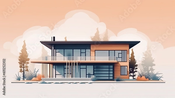 Obraz graphic design of a modern house