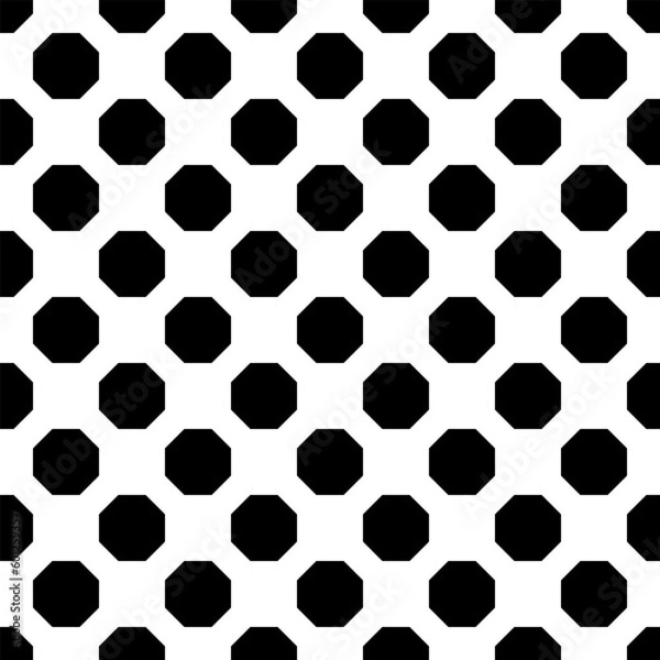 Obraz Abstract seamless pattern, minimalistic background of repeating black octagons