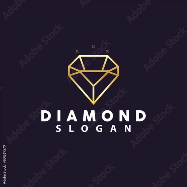 Fototapeta Emerald Logo, Gemstone Vector, Luxurious Premium Vintage Retro Elegant Design, Diamond Jewelry Icon, Symbol Illustration
