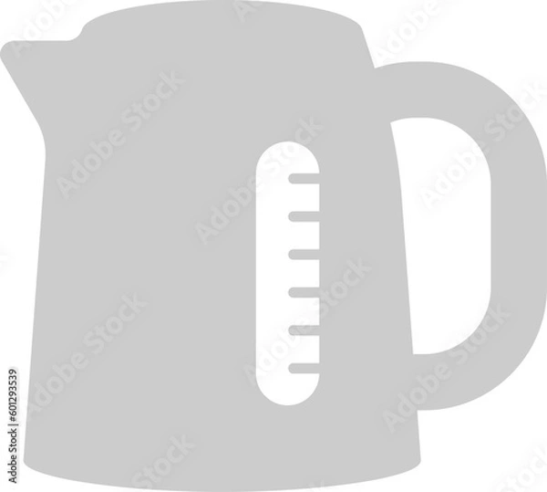 Obraz 電気ケトルのシンプルなモノクロイラスト