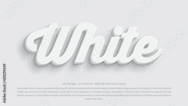 Fototapeta 3d white mockup editable text effect premium vector