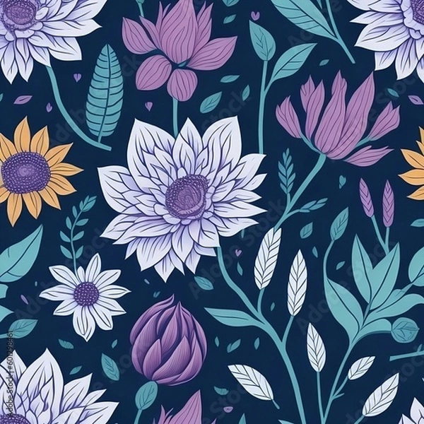 Obraz seamless floral background pattern illustration