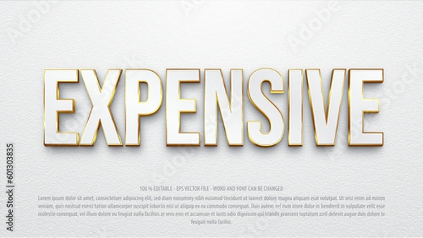 Fototapeta Expensive 3d editable text effect premium vector