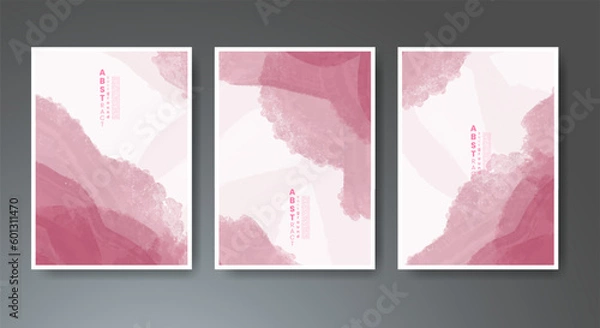 Fototapeta Set of creative hand painted abstract watercolor background. Design for your cover, date, postcard, banner, logo.