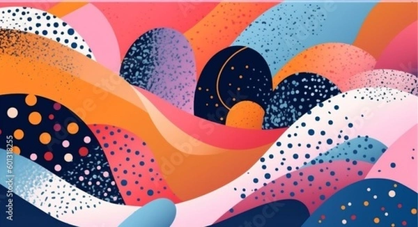 Fototapeta design abstract element art colourful modern circle decorative background illustration template. Generative AI.