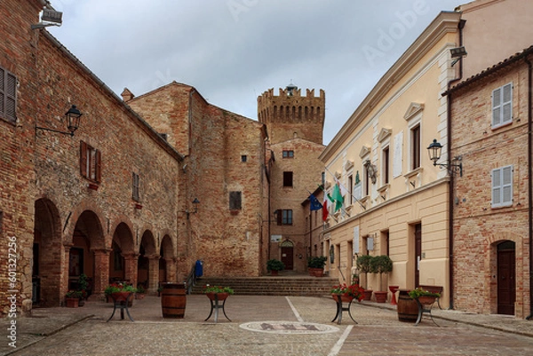 Fototapeta View of Moresco's village in the Italian region of Marche.