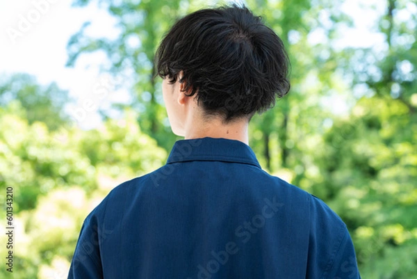 Fototapeta 作業着を着た日本人男性