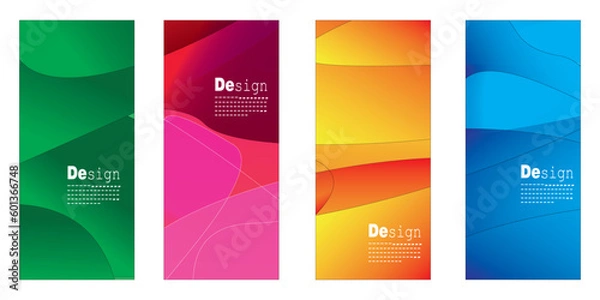 Obraz Set rollup banner template abstract gradient background