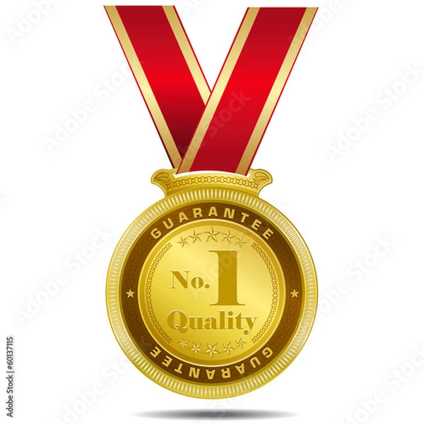 Obraz No 1 Quality  Gold Medal Vector Design