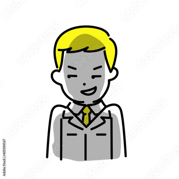 Fototapeta かわいい人物のイラストシリーズ _ 男性のエンジニア _ 企む　