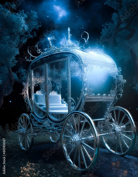 Obraz Generative AI: luxurious and ornate cinderella carriage