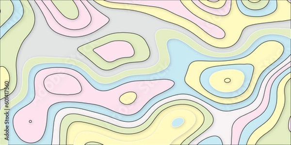 Obraz Vector colored blots, seamless rectangular four-colored pattern, multi-colored spots, flat drops and smudges. Colorful papercut design