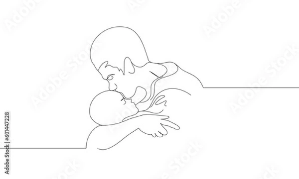 Obraz father day line art style vector eps 10