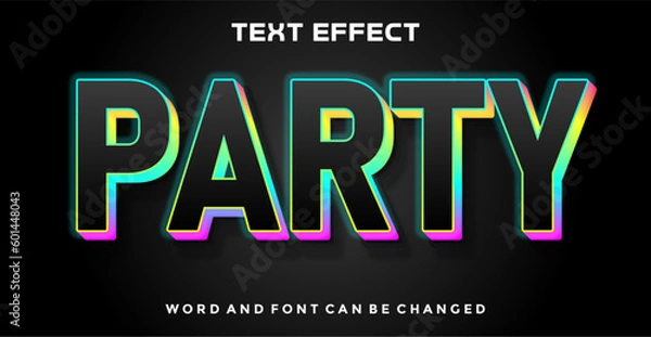 Fototapeta Party editable text effect