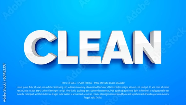 Fototapeta Clean 3d editable text effect premium vector