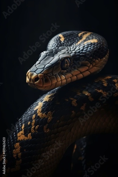 Obraz Golden Snake Close up