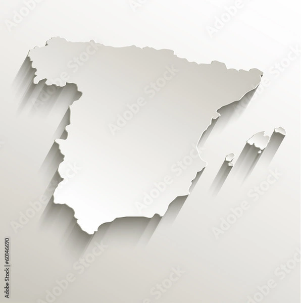 Obraz Spain map card paper 3D natural