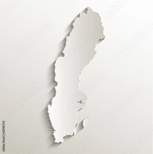 Obraz Sweden map card paper 3D natural