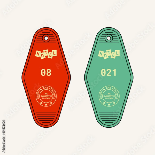 Obraz Random Square Logo Hotel Rooms Keychain Vector