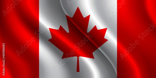 Obraz Canada Waving Flag Vector Background Illustration